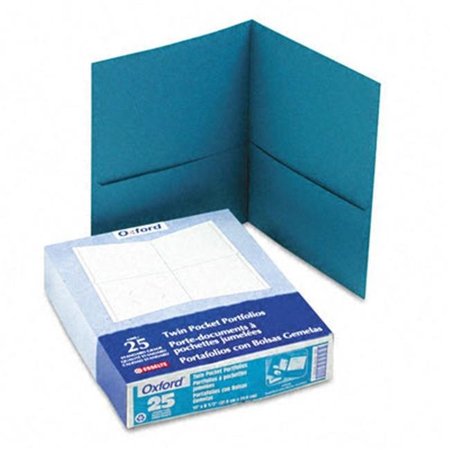 ESSELTE PENDAFLEX CORPORATION Esselte Pendaflex 57555 Twin-Pocket Portfolio  Embossed Leather Grain Paper  Teal 57555